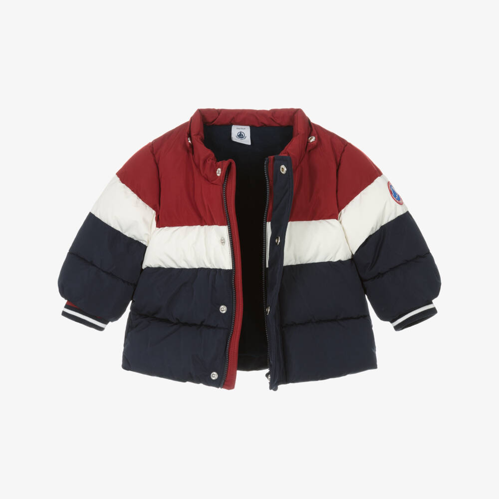 Petit Bateau-Navy Colour Block Short Jacket | Childrensalon Outlet