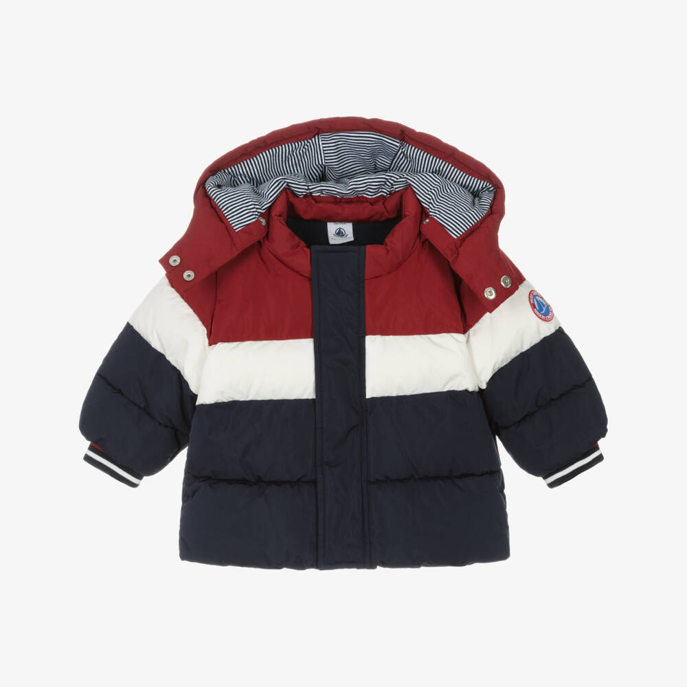 Petit Bateau-Navy Colour Block Short Jacket | Childrensalon Outlet