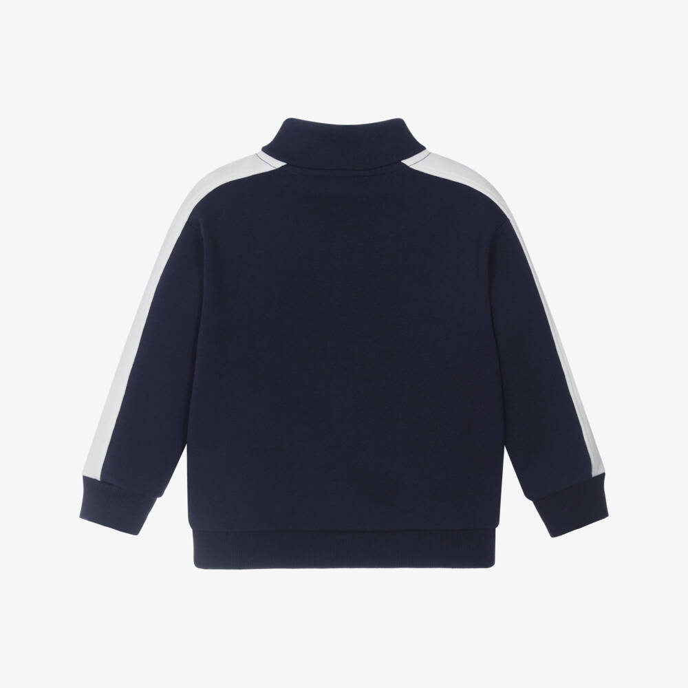 Petit Bateau-Navy Cotton Zip-Up Boys Top | Childrensalon Outlet