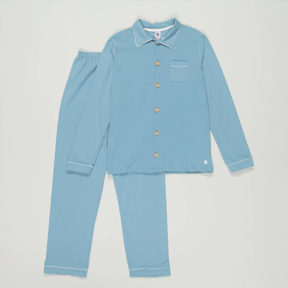 Petit Bateau-Preloved Boys Blue Cotton Pyjamas (12 years) | Childrensalon Outlet
