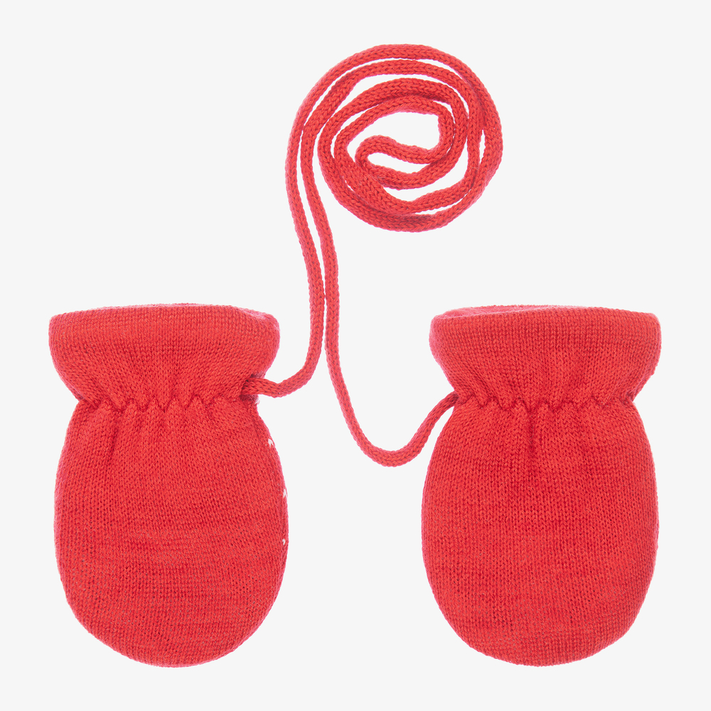 stand out light bulb Resistant Petit Bateau - Moufles rouges en laine Ours Bébé | Childrensalon Outlet