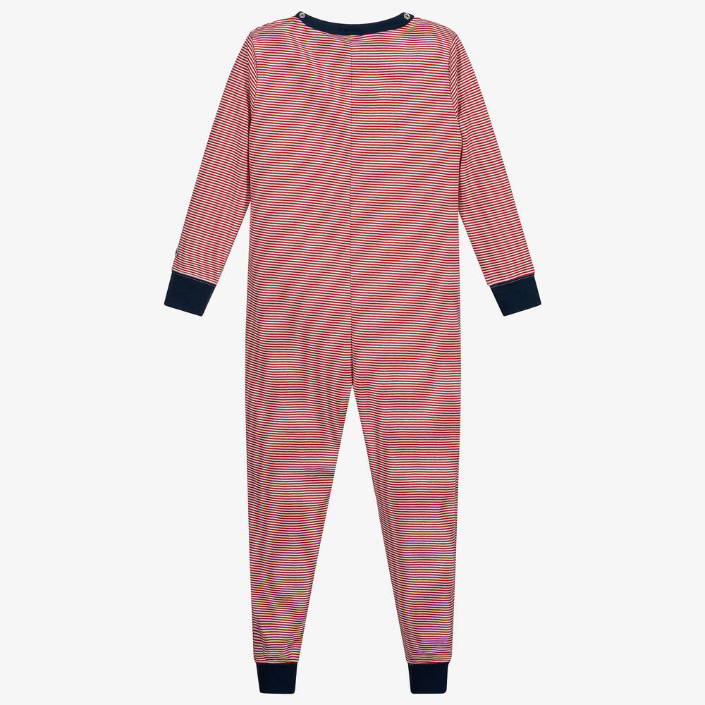 Petit Bateau-Комплект с комбинезоном красного и синего цвета в полоску | Childrensalon Outlet