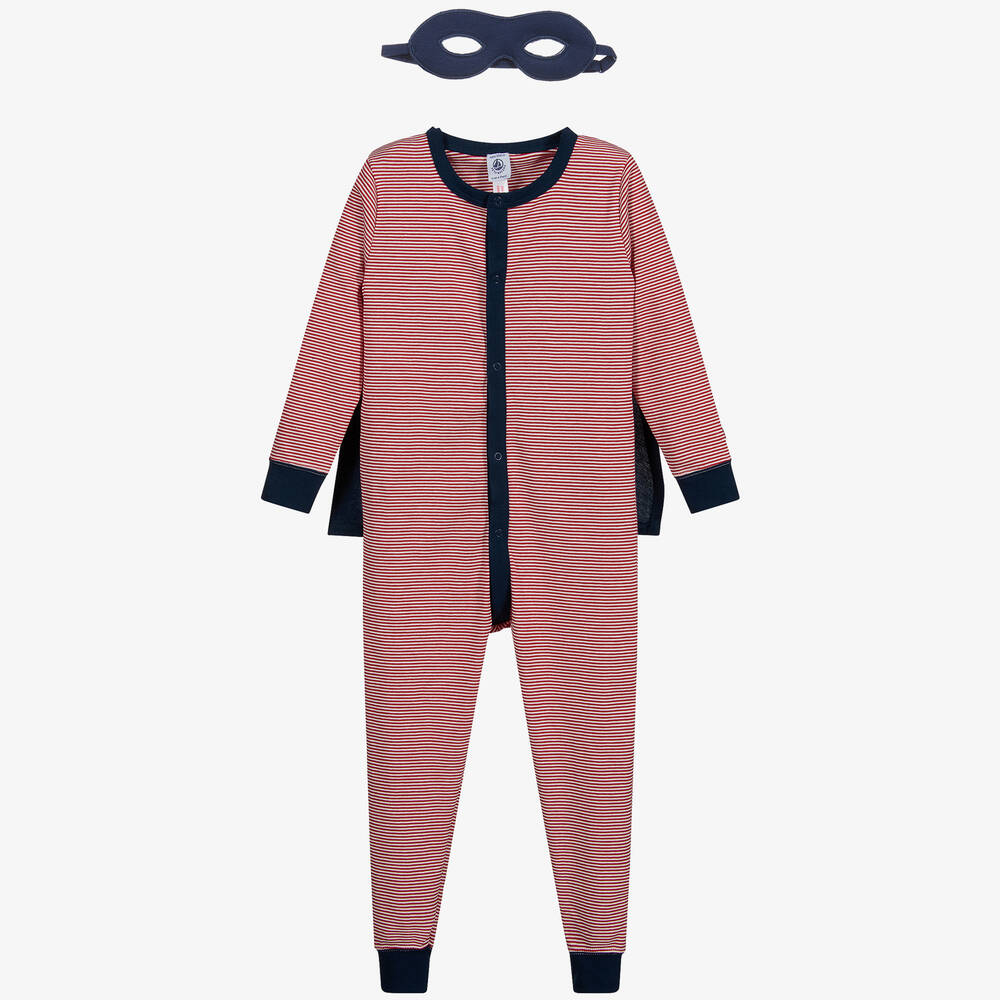 Petit Bateau - Gestreifter Einteiler im Set in Rot und Blau  | Childrensalon