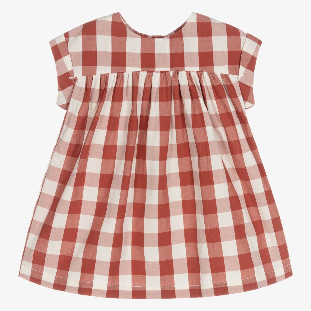 Petit Bateau - Robe vichy rouge et blanche Bébé | Childrensalon