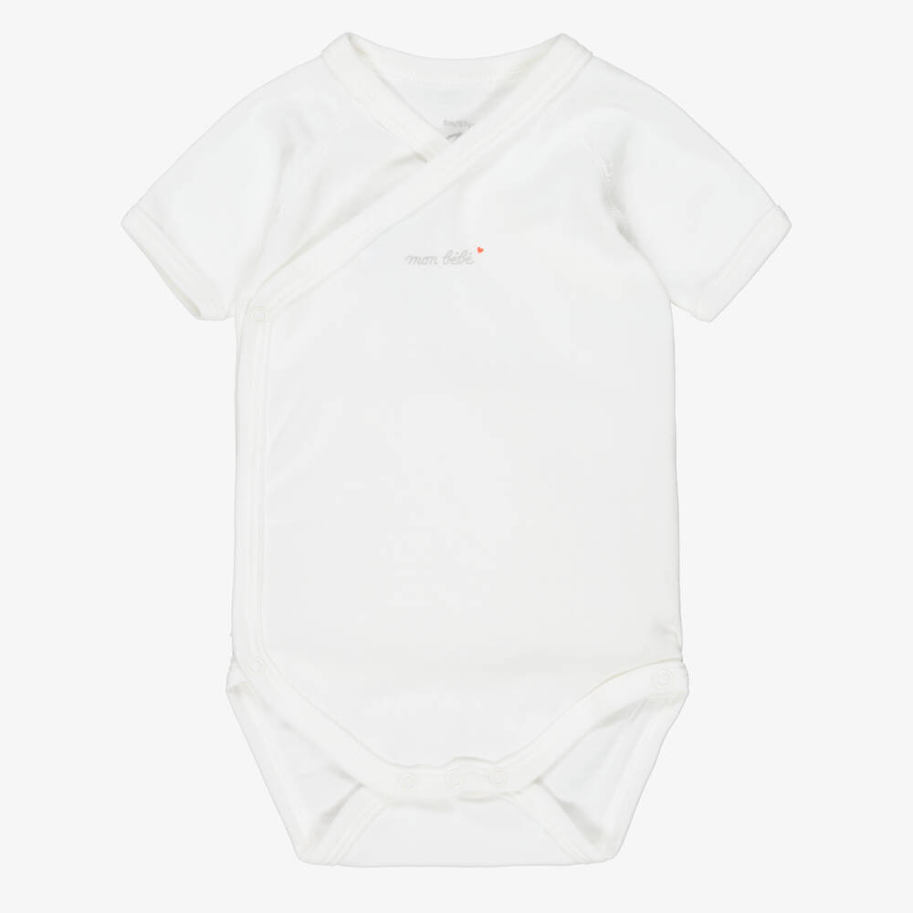 Petit Bateau-White Organic Cotton Jersey Bodyvests (5 Pack) | Childrensalon Outlet