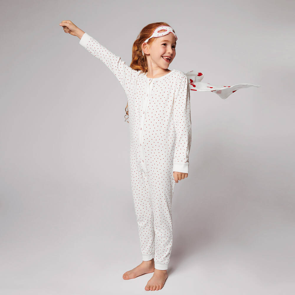 Petit Bateau-Белый комбинезон из органического хлопка | Childrensalon Outlet