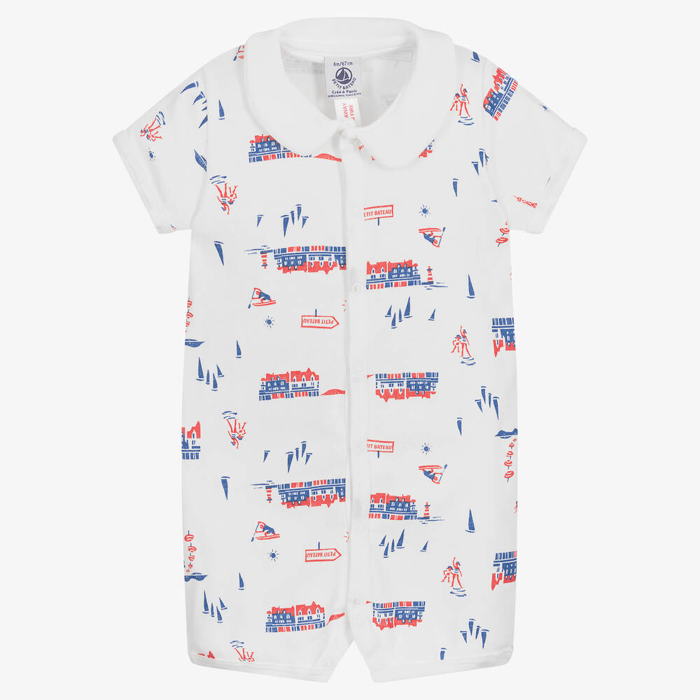Barboteuse blanche en coton bio