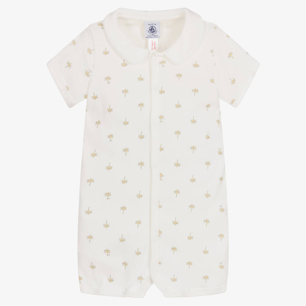 Petit Bateau - Barboteuse blanche en coton bio | Childrensalon