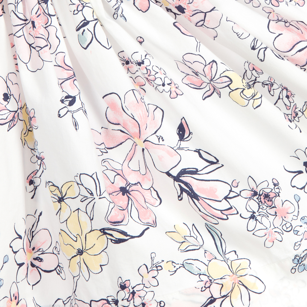 Petit Bateau Jupe blanche et rose en coton