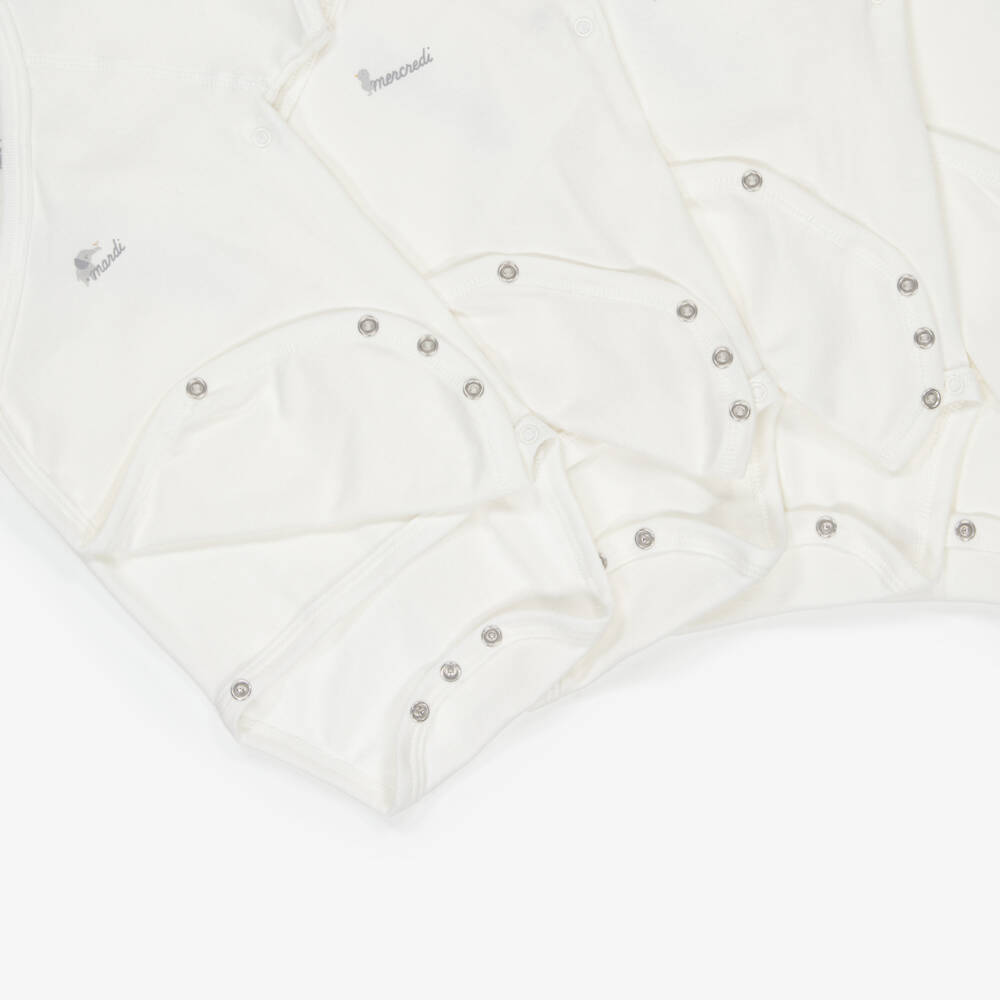 Petit Bateau-White Weekday Bodyvests (5 Pack) | Childrensalon Outlet