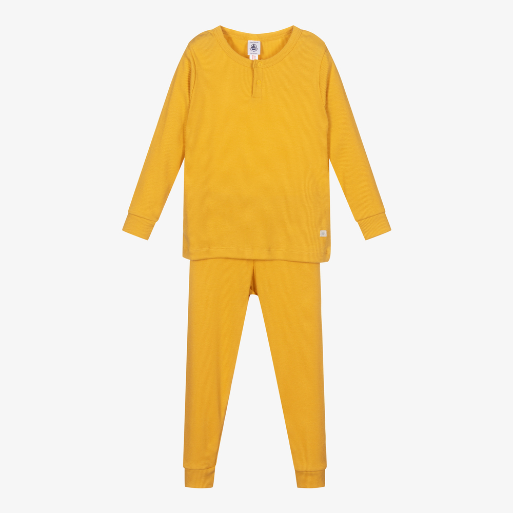 Petit Bateau - Желтая пижама в рубчик | Childrensalon