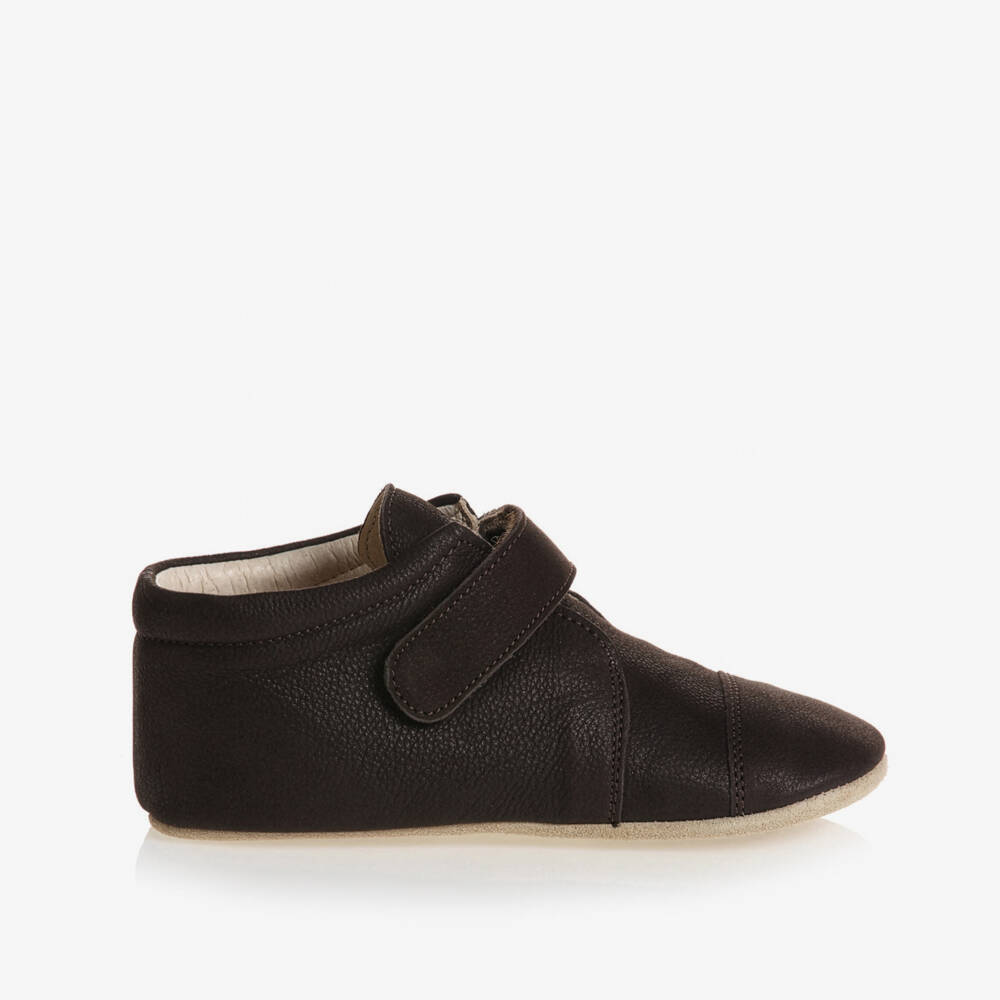 Petit Nord-Brown Leather Slipper Shoes | Childrensalon Outlet