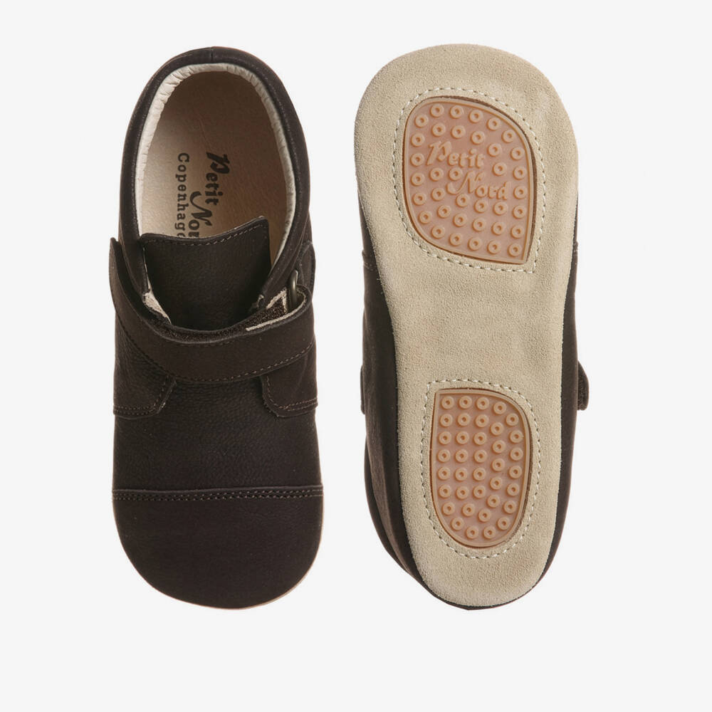 Petit Nord-Brown Leather Slipper Shoes | Childrensalon Outlet