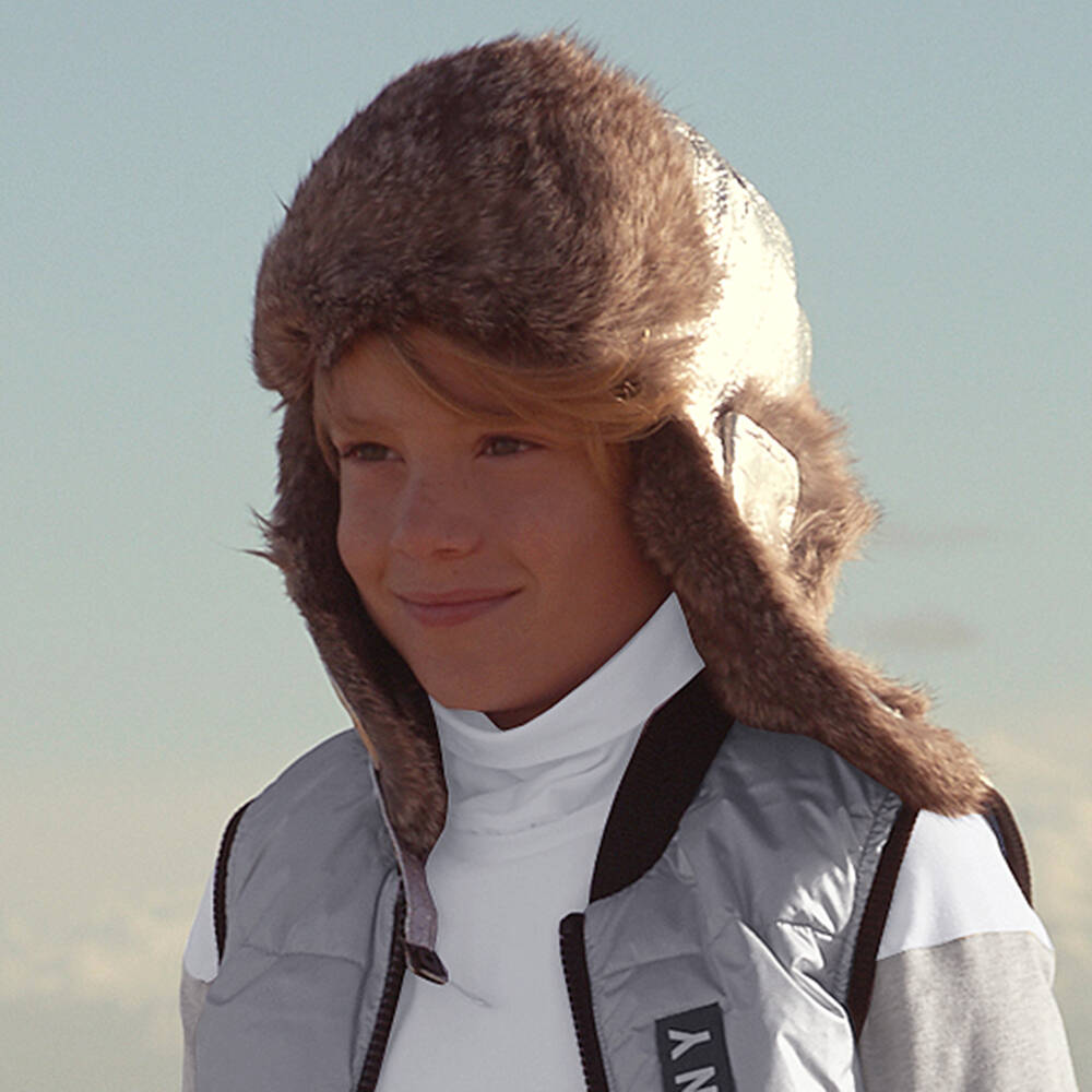 Petit Nord-قبعة جلد وفراء لون ذهبي | Childrensalon Outlet