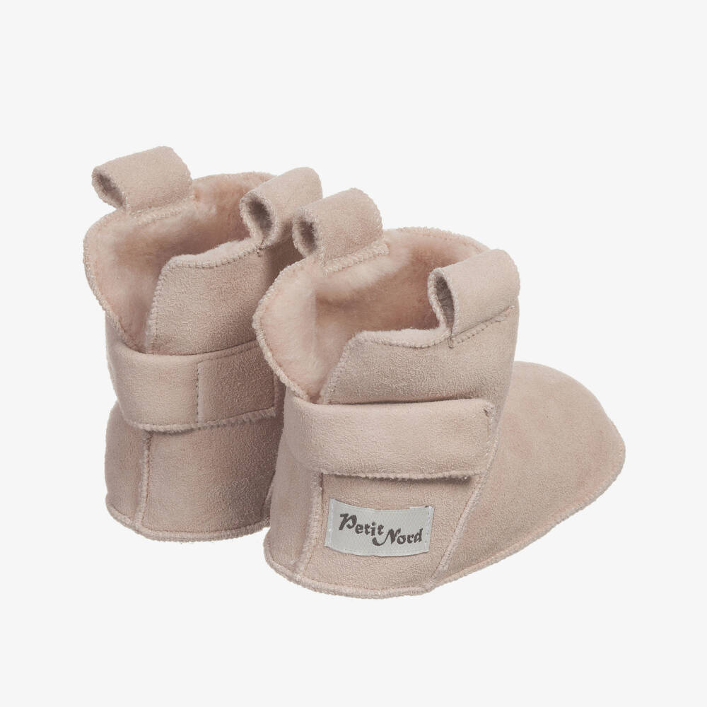 Petit Nord-Pink Sheepskin Pre-Walker Baby Boots | Childrensalon Outlet