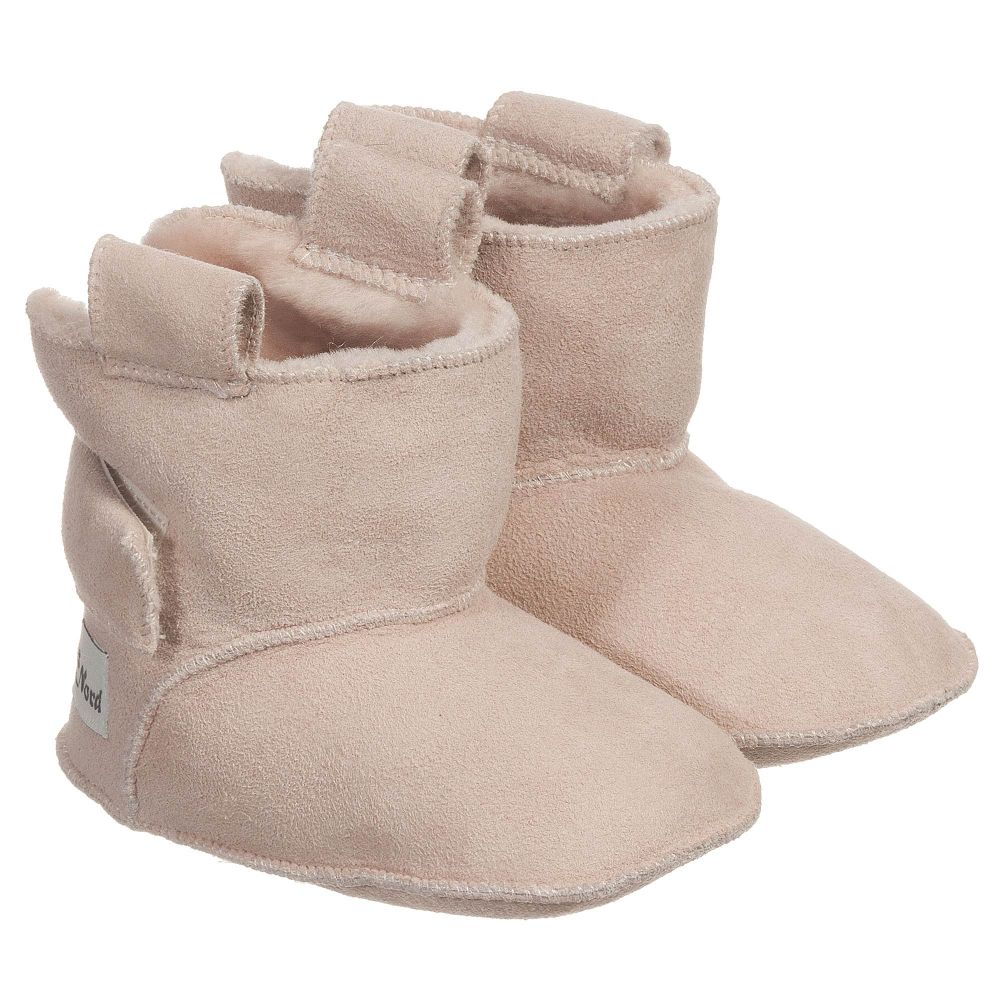 Petit Nord-Pink Sheepskin Pre-Walker Baby Boots | Childrensalon Outlet