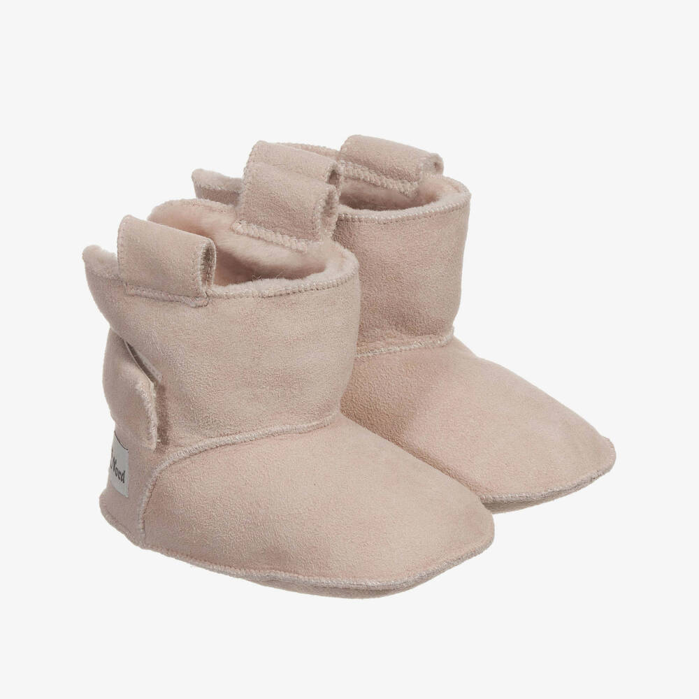 Petit Nord-Pink Sheepskin Pre-Walker Baby Boots | Childrensalon Outlet