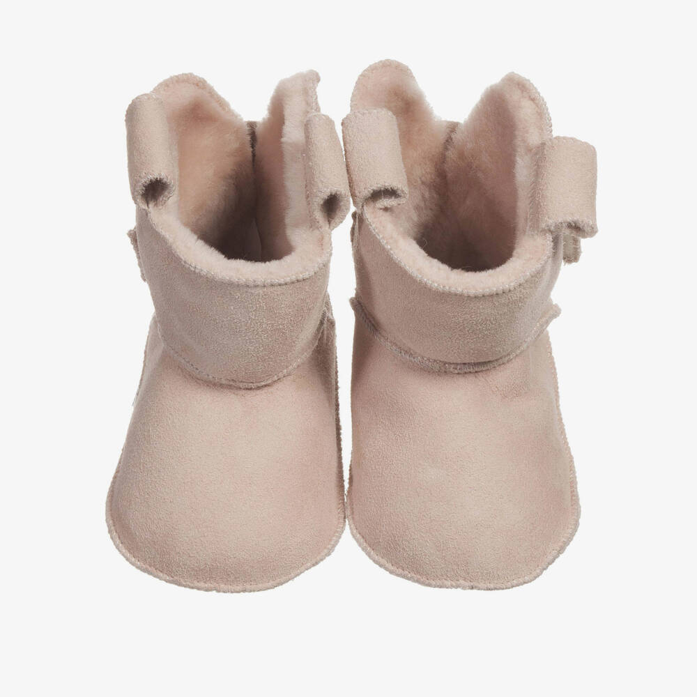 Petit Nord-Pink Sheepskin Pre-Walker Baby Boots | Childrensalon Outlet
