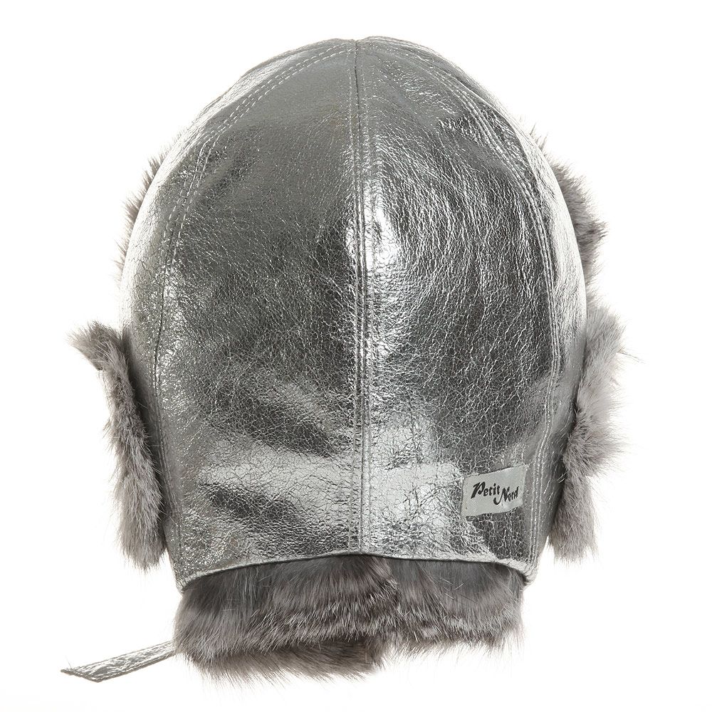 Petit Nord-قبعة جلد وفراء لون فضّي | Childrensalon Outlet