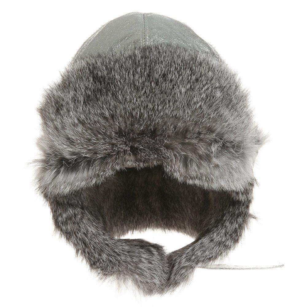 Petit Nord-قبعة جلد وفراء لون فضّي | Childrensalon Outlet