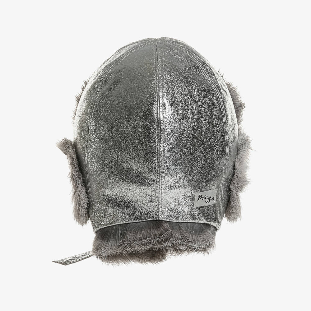 Petit Nord-Silver Leather & Fur Hat | Childrensalon Outlet