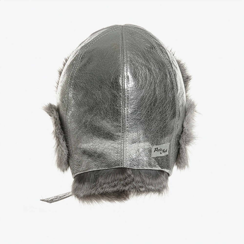 Petit Nord-Silver Leather & Fur Hat | Childrensalon Outlet