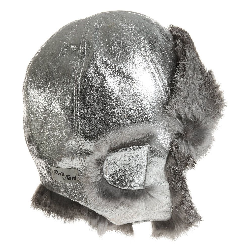 Petit Nord-قبعة جلد وفراء لون فضّي | Childrensalon Outlet