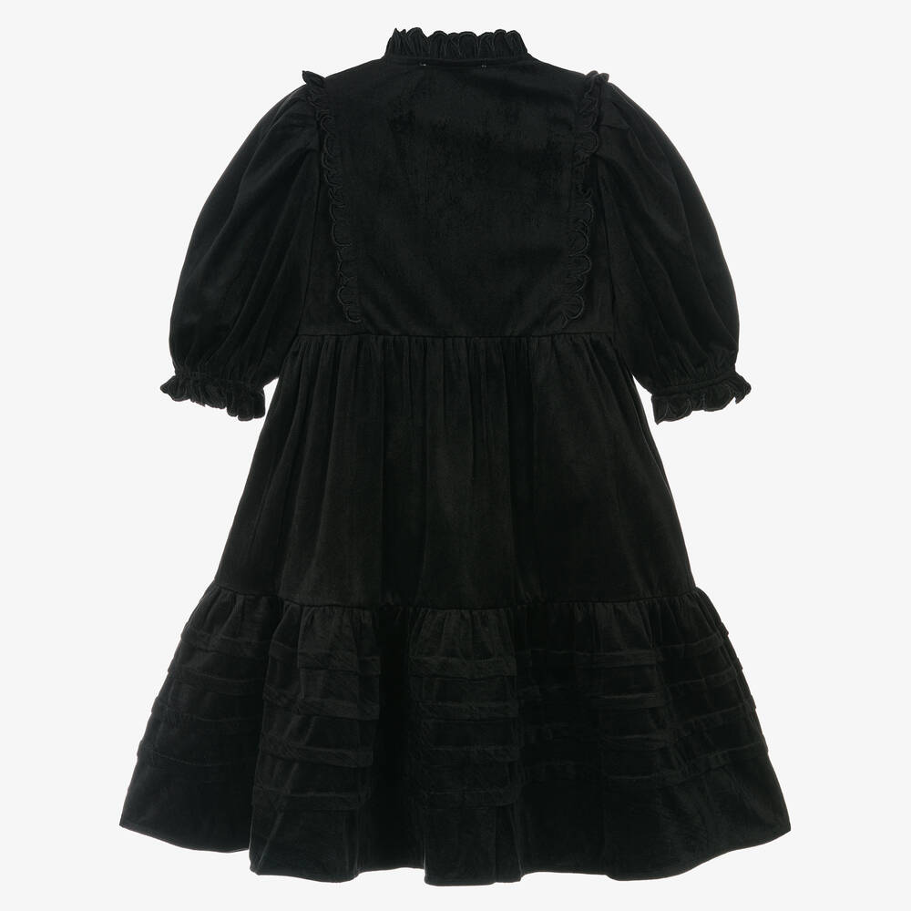 Petite Amalie-Girls Black Needlecord Dress | Childrensalon Outlet