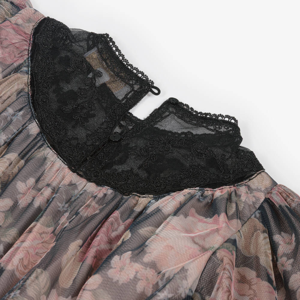 Petite Amalie-Элегантное черное и розовое шифоновое платье для девочек | Childrensalon Outlet