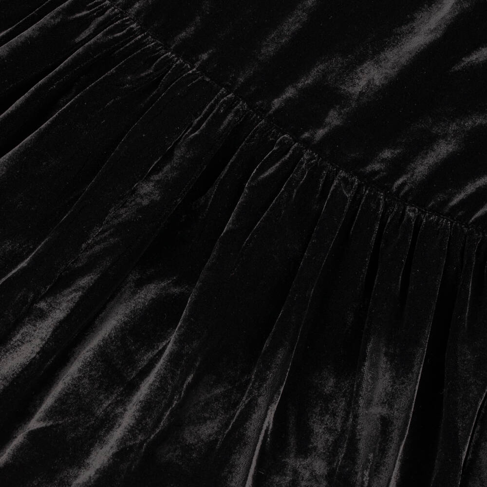 Petite Amalie-فستان مخمل أسود للبنات مع دانتيل | Childrensalon Outlet