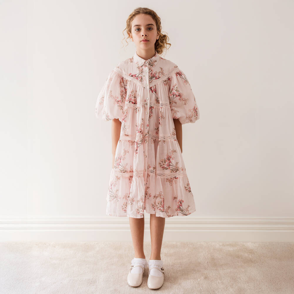 Petite Amalie-فستان كتان وردي للبنات | Childrensalon Outlet