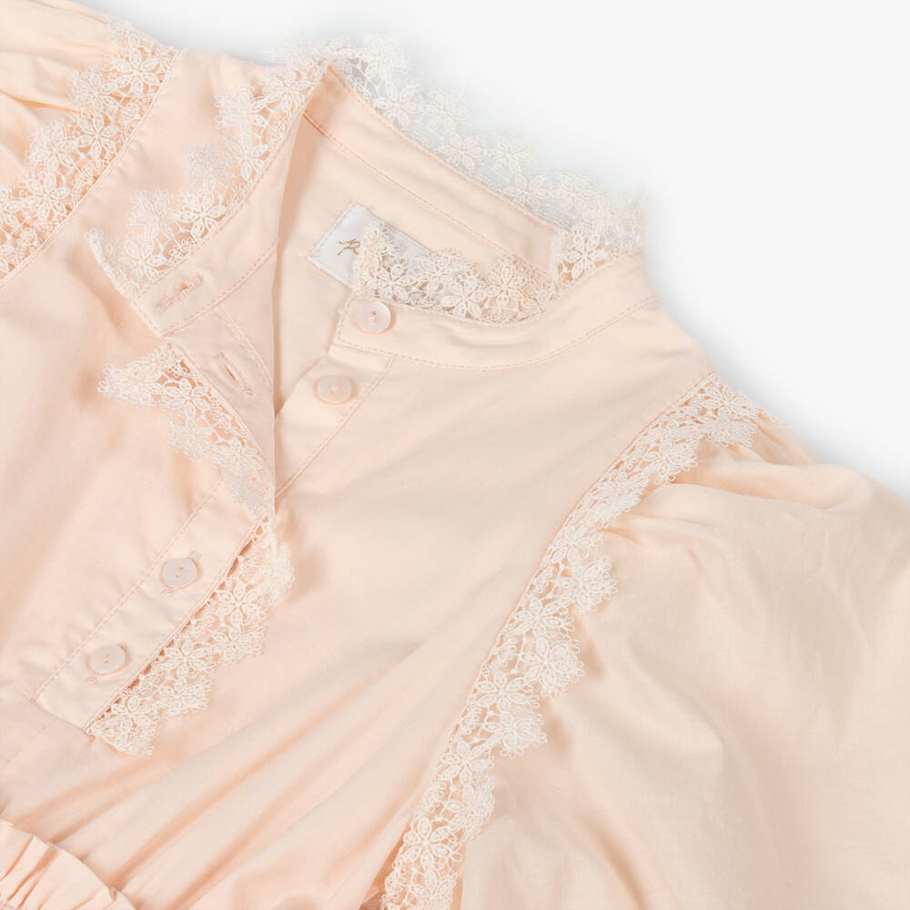 Petite Amalie-فستان دانتيل وقطن وردي للبنات | Childrensalon Outlet