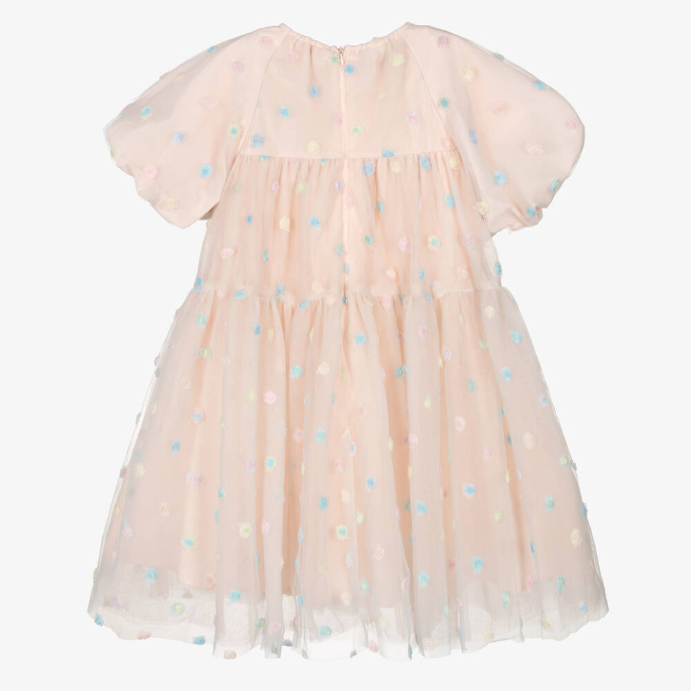 Petite Amalie-Girls Blush Pink Tulle Floral Dress | Childrensalon Outlet