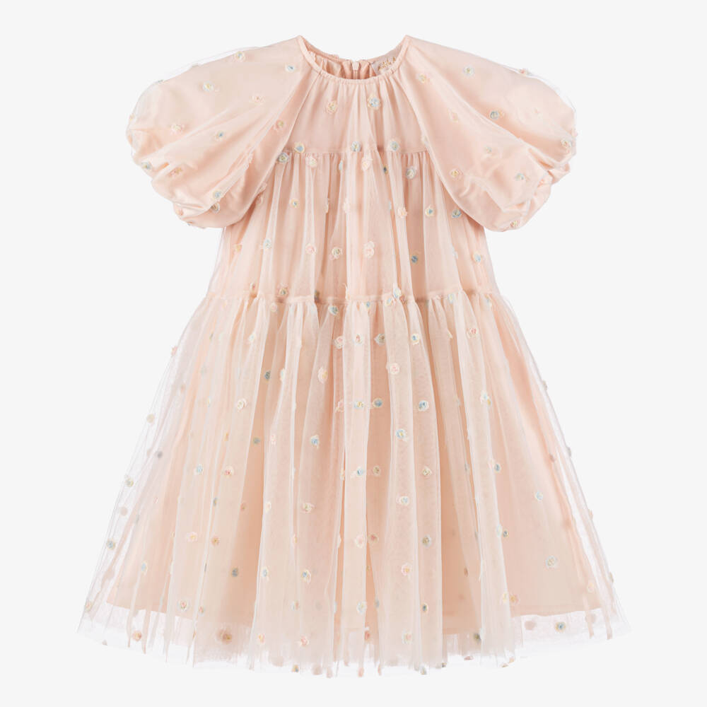 Petite Amalie-Платье из румяного тюля с цветочным узором для девочек | Childrensalon Outlet