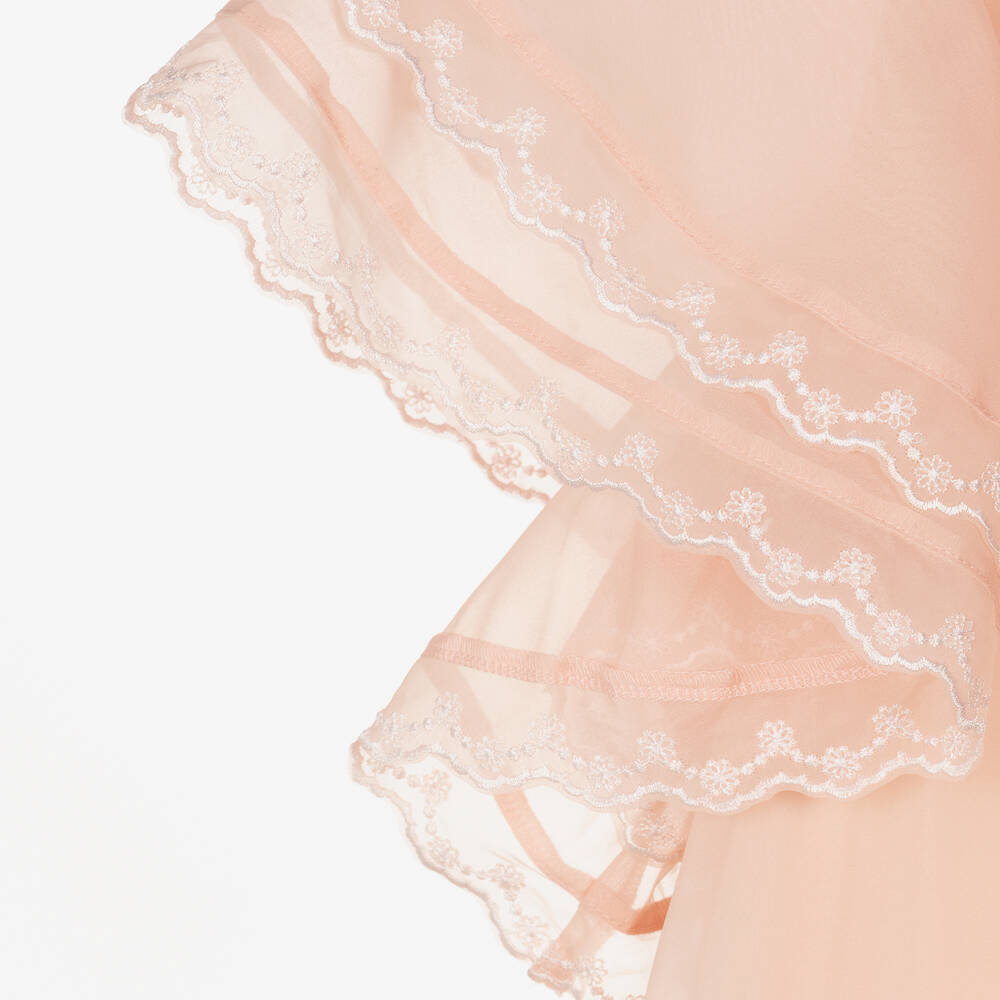 Petite Amalie-Girls Coral Pink Organza Dress | Childrensalon Outlet