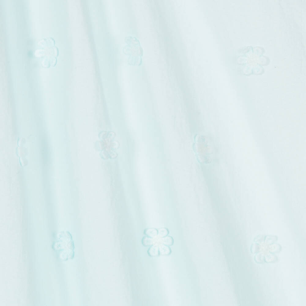 Petite Amalie-Girls Daisy-Embellished Blue Cotton Dress | Childrensalon Outlet