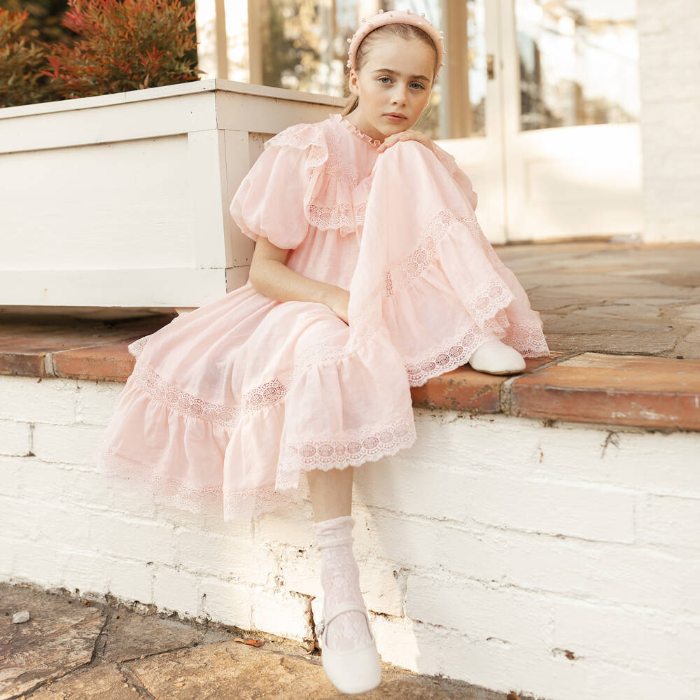 Petite Amalie-فستان دانتيل قطني ناعم للبنات | Childrensalon Outlet