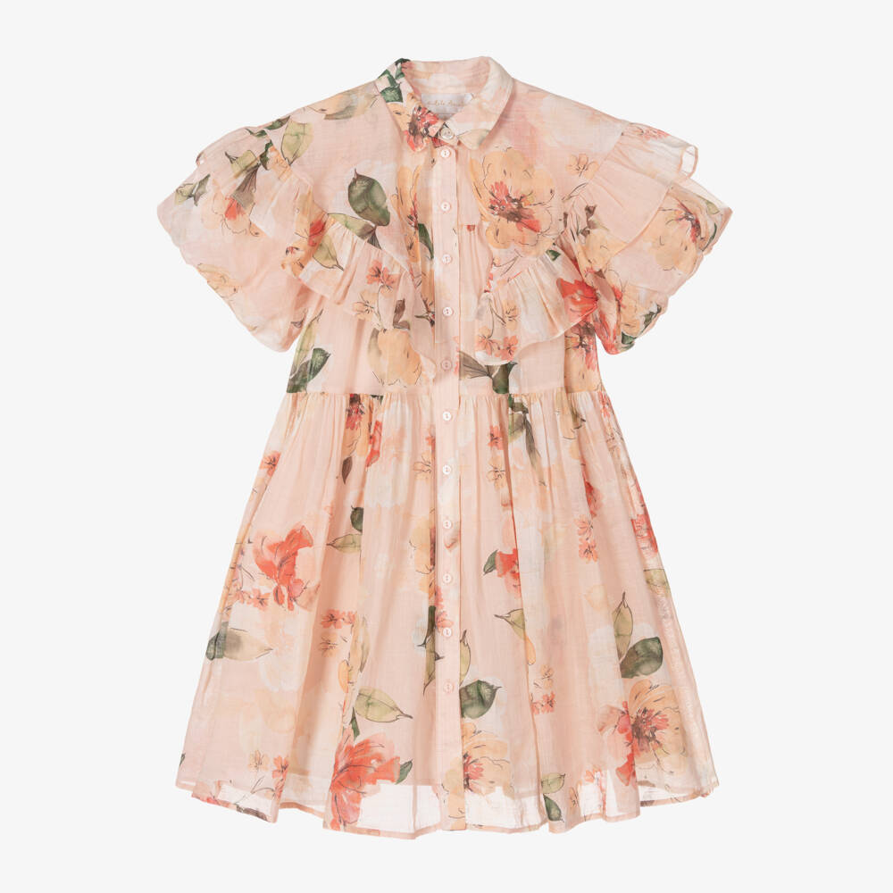 Petite Amalie-Нежный розовый льняной комплект для девочек | Childrensalon Outlet