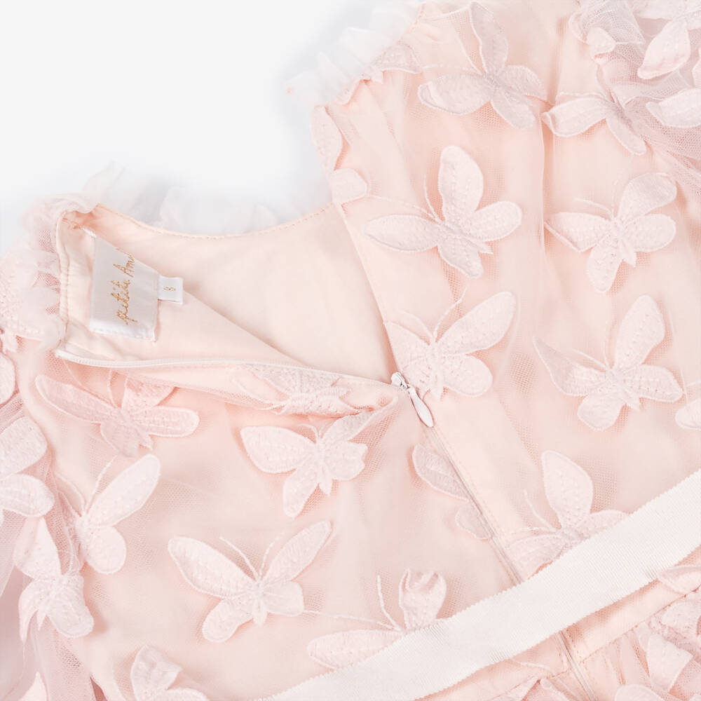 Petite Amalie-Girls Dreamy Pink Voile Frock | Childrensalon Outlet