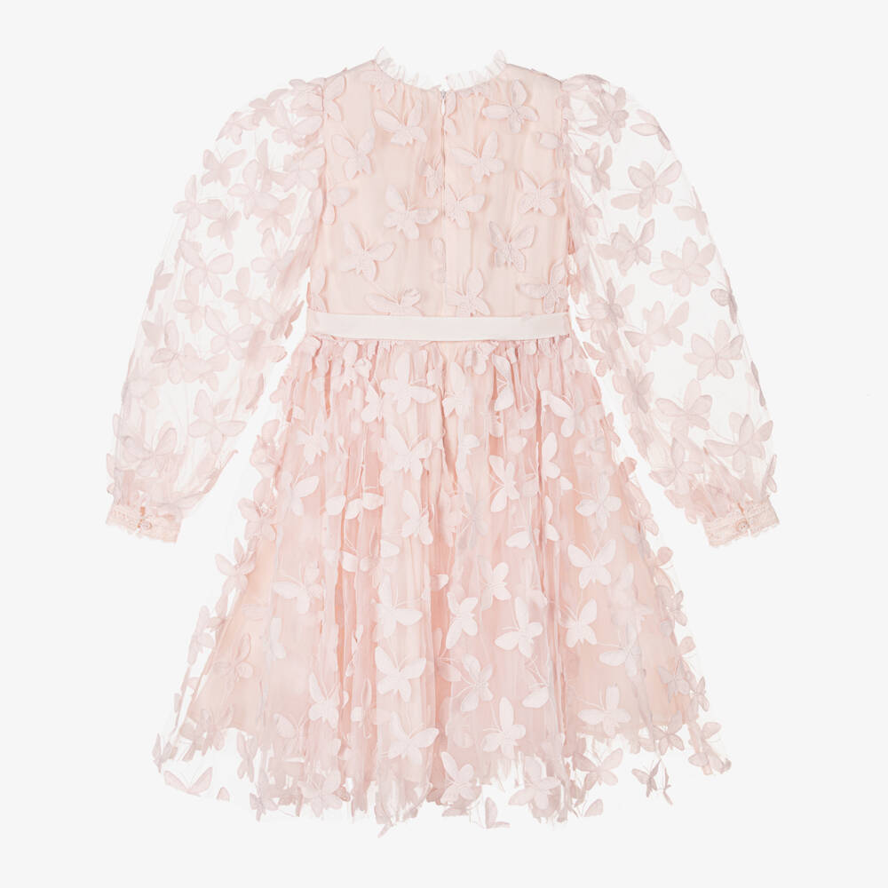 Petite Amalie-Girls Dreamy Pink Voile Frock | Childrensalon Outlet