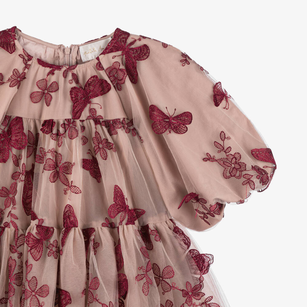 Petite Amalie-Girls Dusky Pink Tulle Charm | Childrensalon Outlet