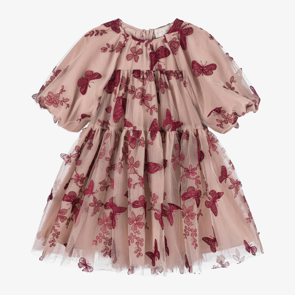Petite Amalie-Girls Dusky Pink Tulle Charm | Childrensalon Outlet
