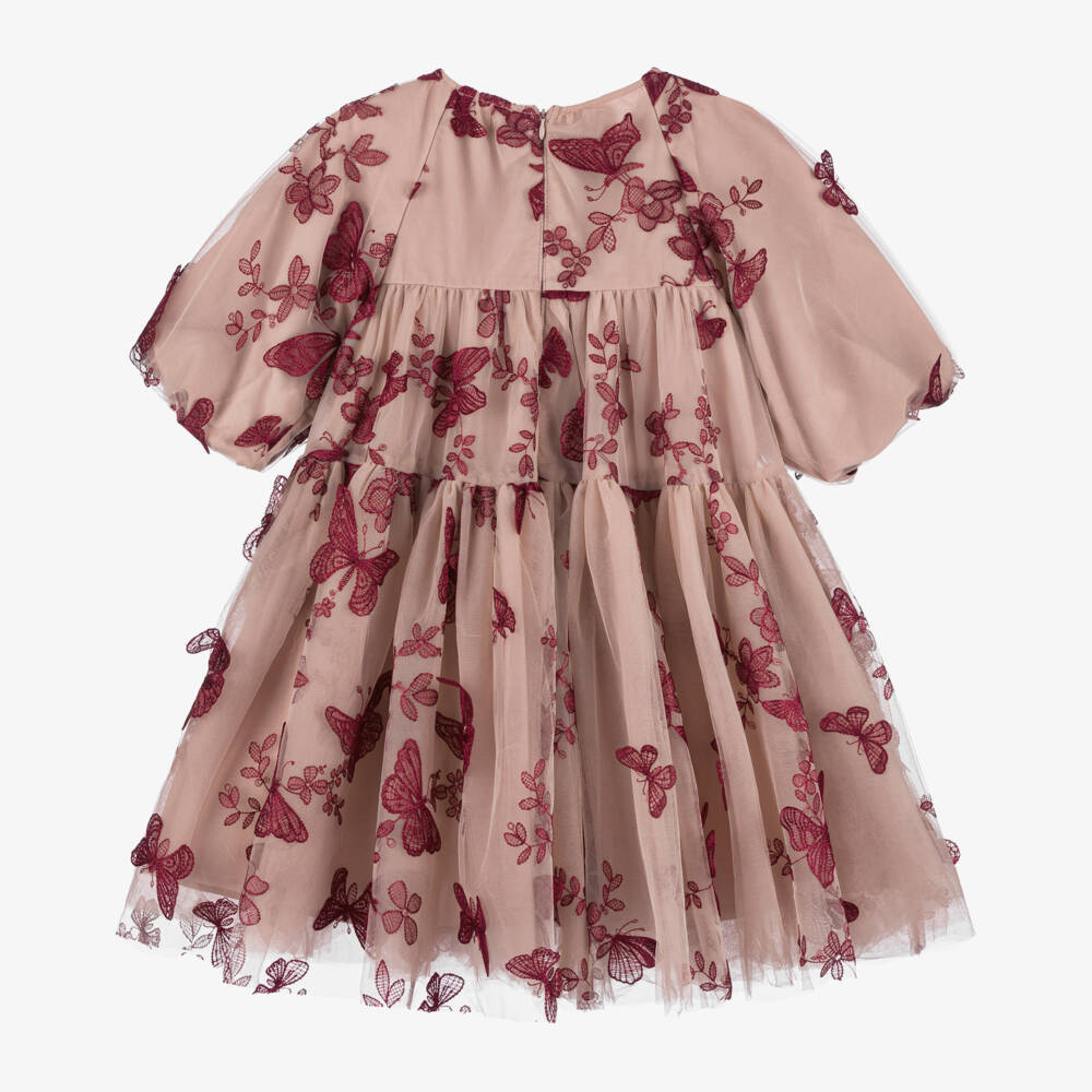 Petite Amalie-Girls Dusky Pink Tulle Charm | Childrensalon Outlet