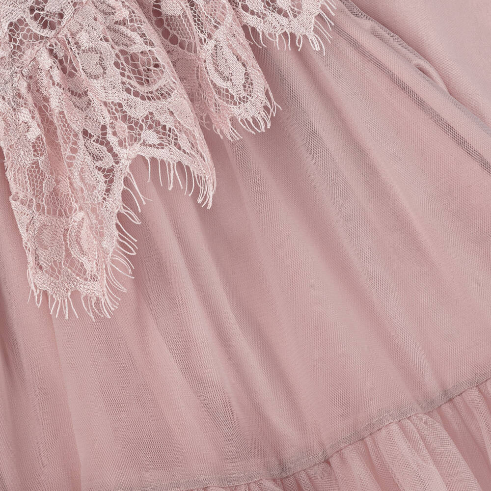Petite Amalie-Girls Dusky Pink Tulle Gown | Childrensalon Outlet