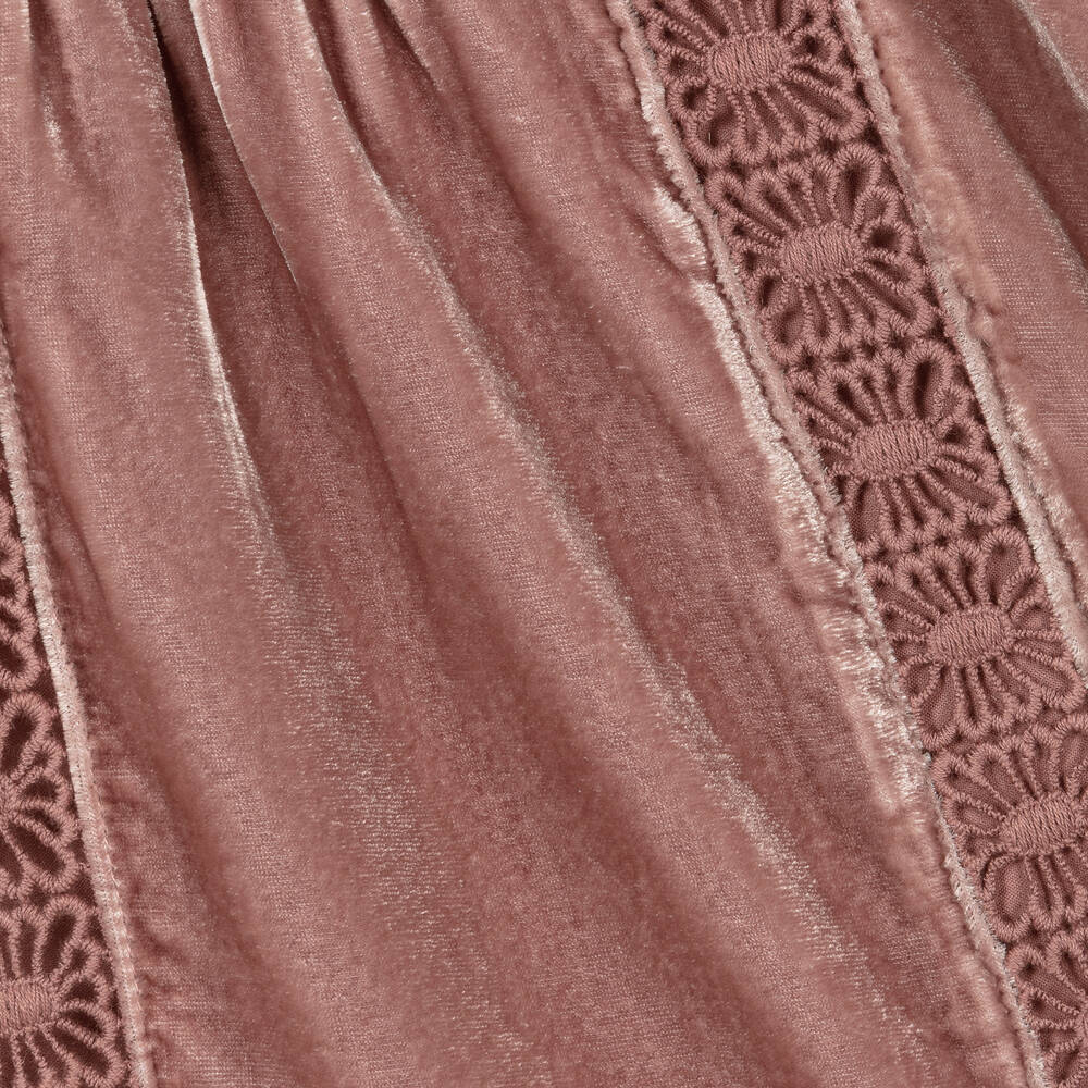 Petite Amalie-Girls Dusky Pink Velvet Dress | Childrensalon Outlet