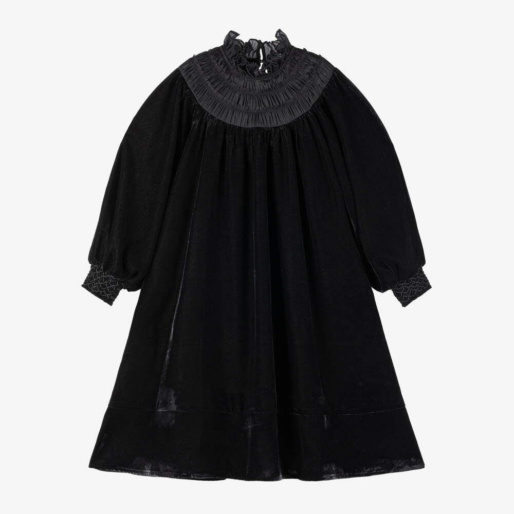 Petite Amalie-Girls Elegant Black Velvet Dress | Childrensalon Outlet