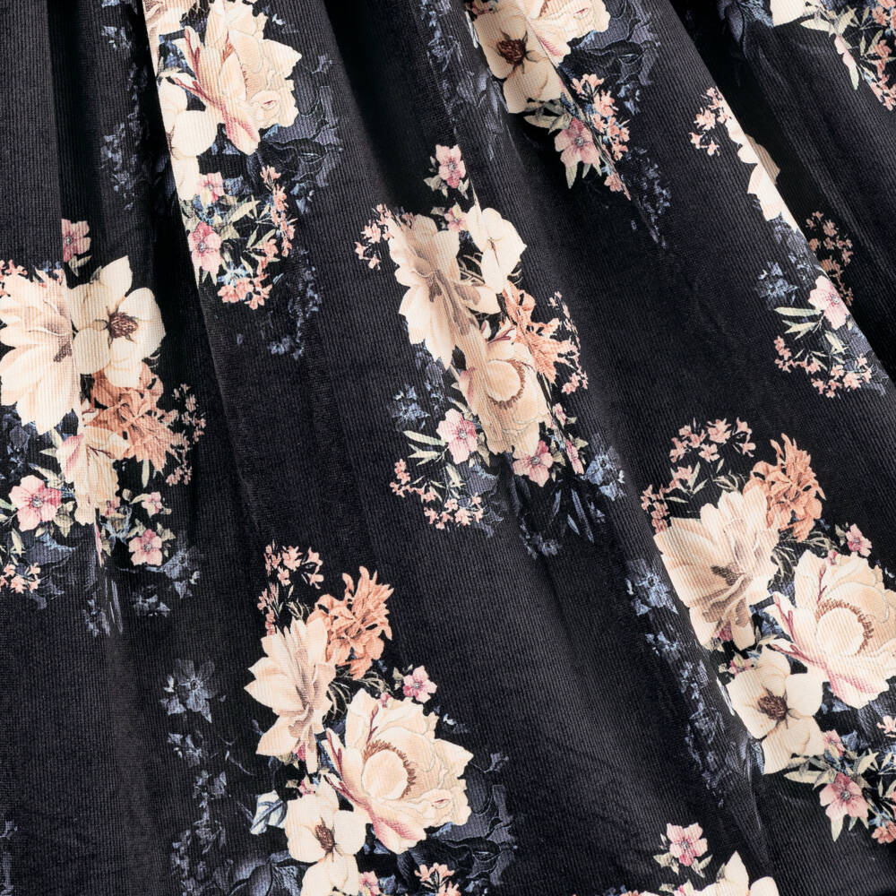Petite Amalie-Girls Elegant Ebony Floral Frock | Childrensalon Outlet