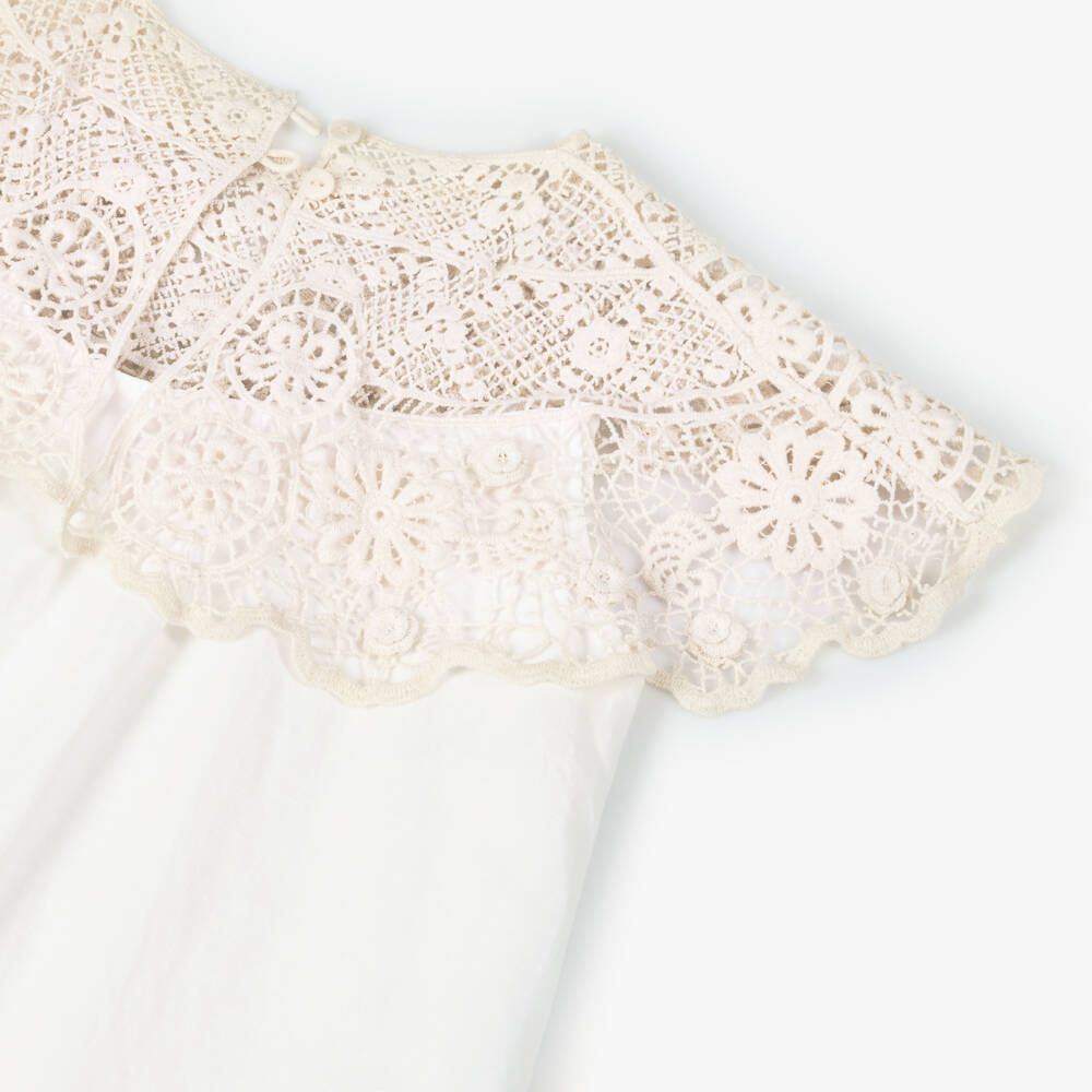 Petite Amalie-Girls Elegant Ivory Lace Dress | Childrensalon Outlet