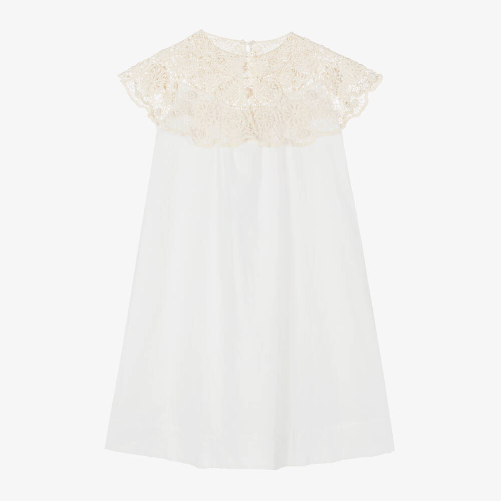 Petite Amalie-Girls Elegant Ivory Lace Dress | Childrensalon Outlet
