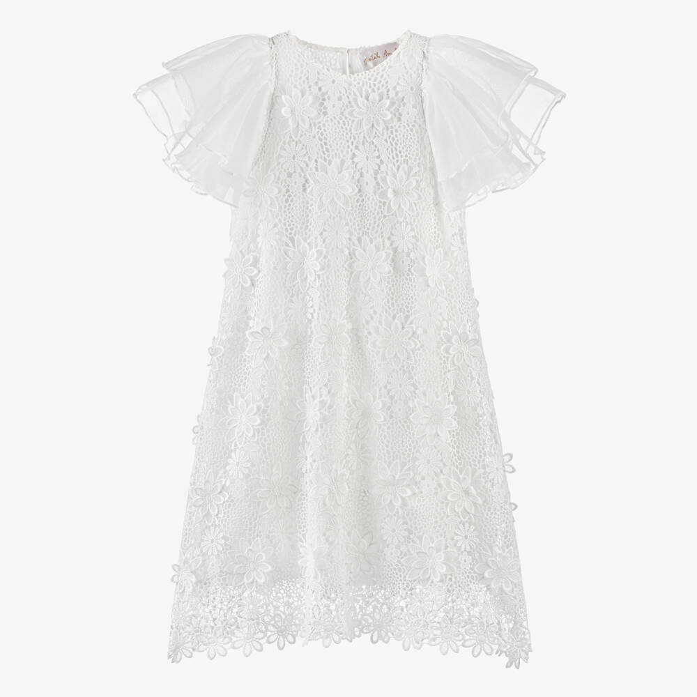 Petite Amalie-Girls Elegant White Lace Dress | Childrensalon Outlet